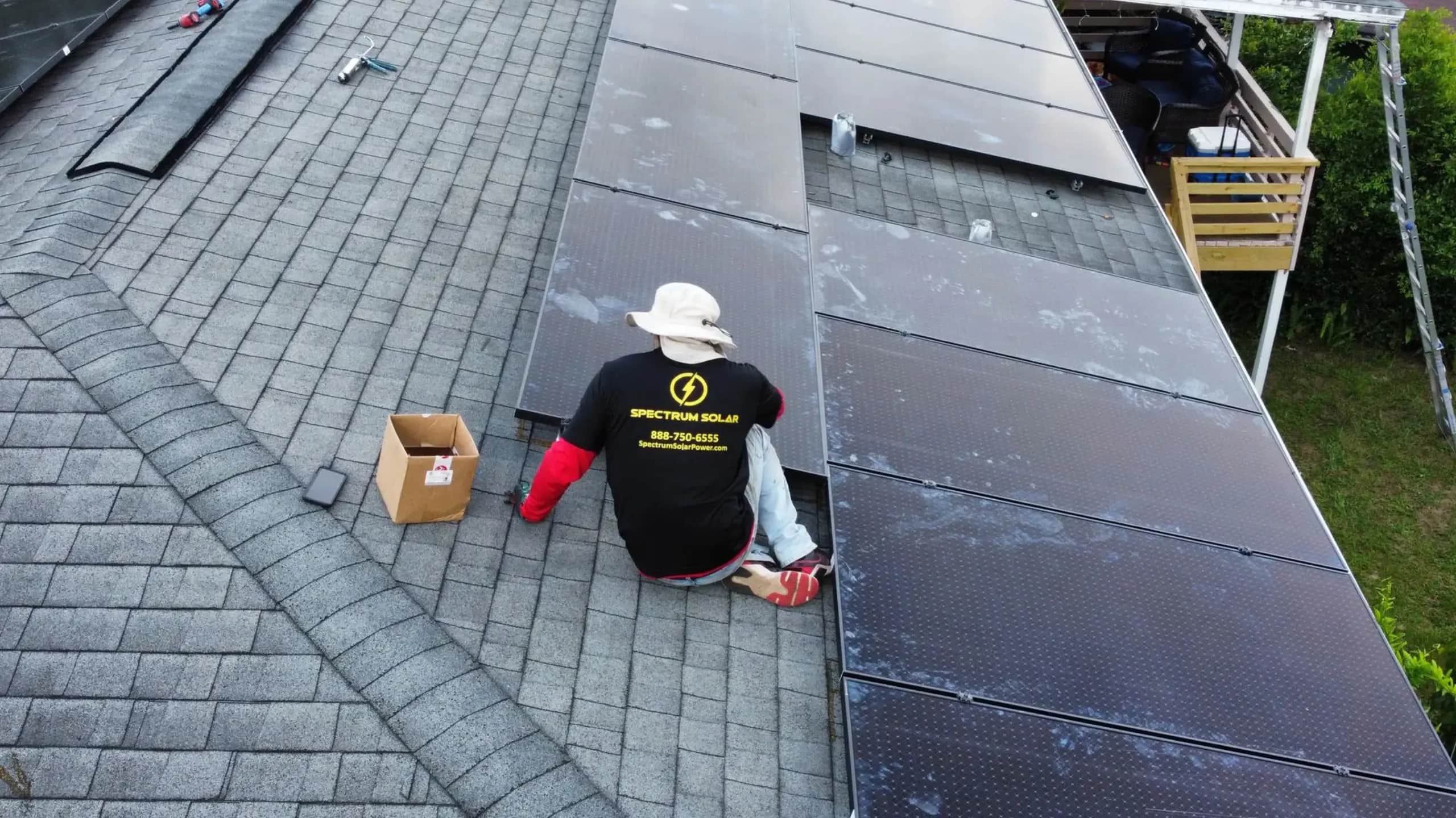 Reroofing under solar